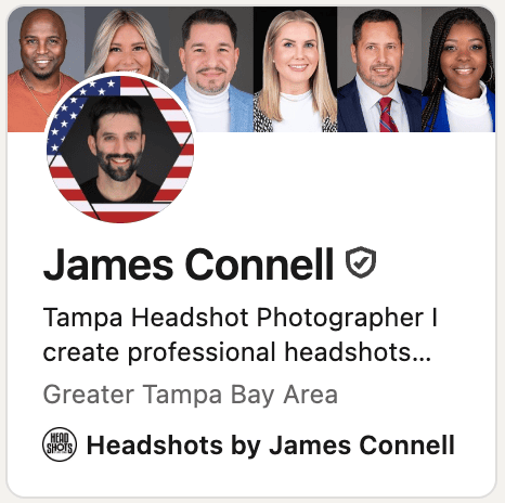 Example of a professional headshot being used on a LinkedIn profile featured section.