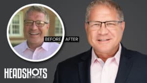 Before and After Headshots Tampa showing transformation for a science professional