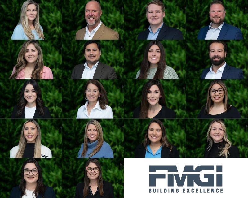 Headshots for Construction Companies in Tampa Bay showing a consistent FMGI team headshot collage