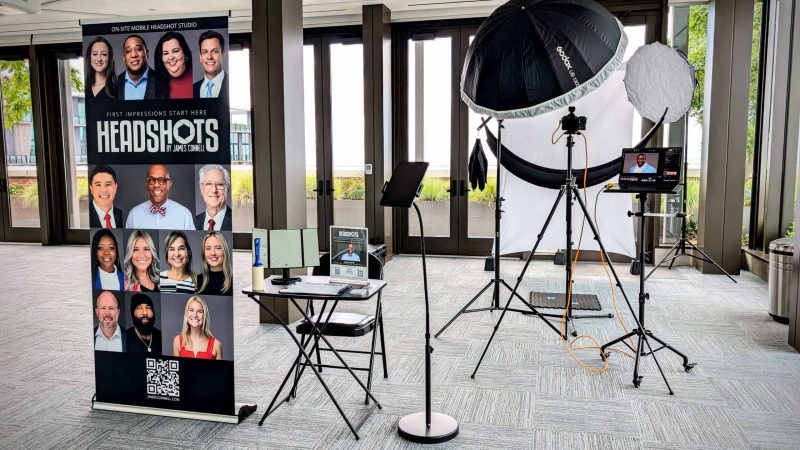 Tampa corporate headshot booth at a Tampa event by Headshots by James Connell