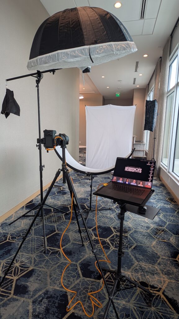 Mobile corporate headshot setup at Element by Marriott in Midtown, Tampa - Headshots by James Connell