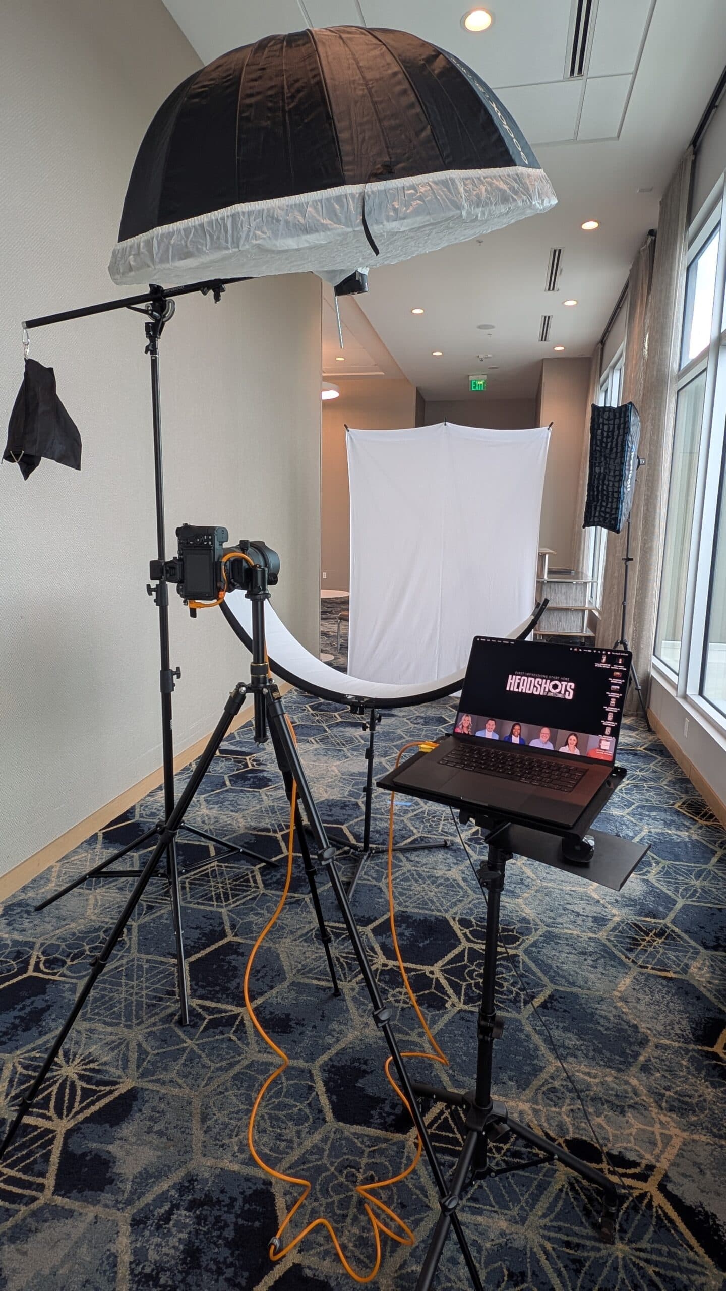 Mobile corporate headshot setup at Element by Marriott in Midtown, Tampa - Headshots by James Connell