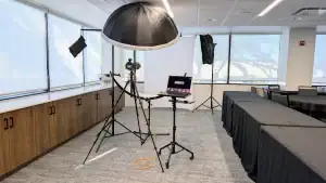 On-site corporate headshot booth setup by Headshots by James Connell