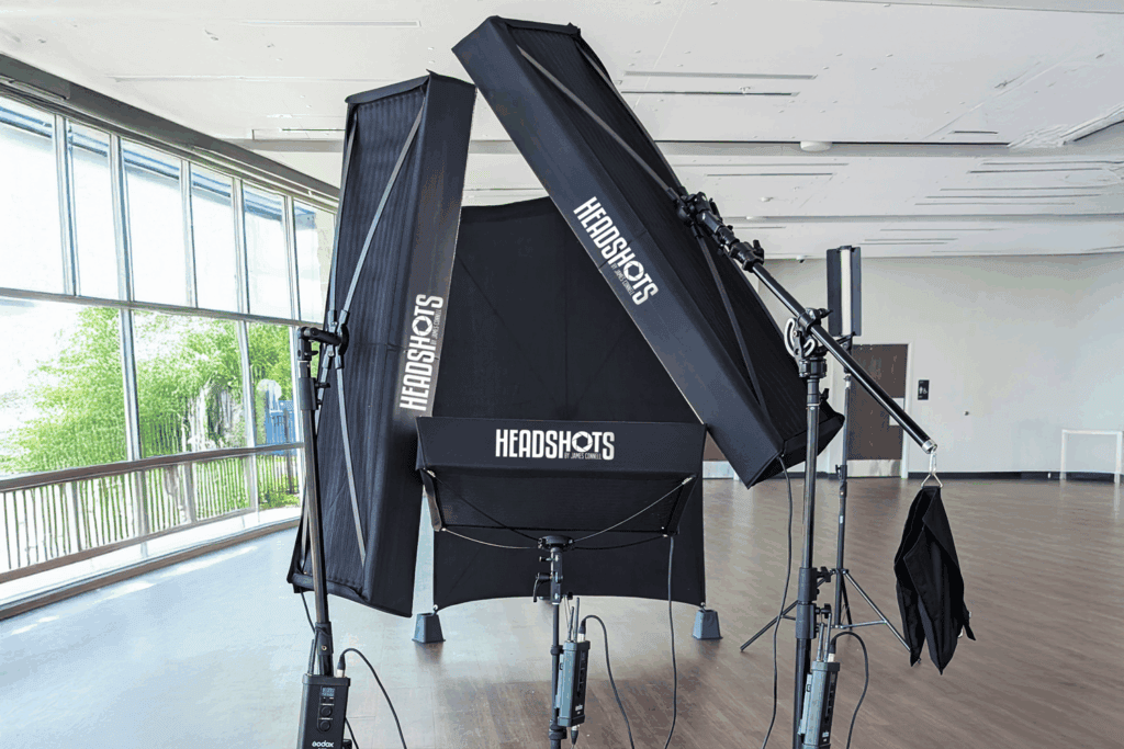 Tampa mobile headshot booth setup for on-site photography